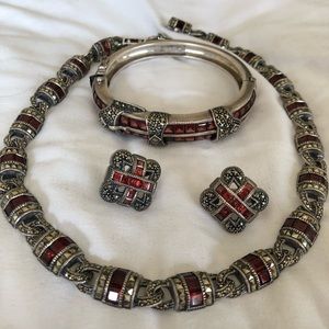 3 piece marcasite jewelry set